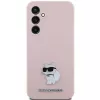 Karl Lagerfeld KLHCS23FESMHCNPP S23 FE S711 Funda Rosa Silicona Choupette Metal Pin para Samsung Galaxy S23 FE