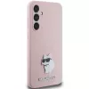 Karl Lagerfeld KLHCS23FESMHCNPP S23 FE S711 Funda Rosa Silicona Choupette Metal Pin para Samsung Galaxy S23 FE