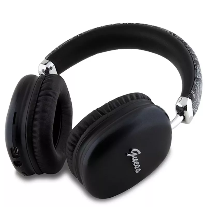 Guess Auriculares On-Ear Bluetooth Gcube Metallic Script Logo Negros