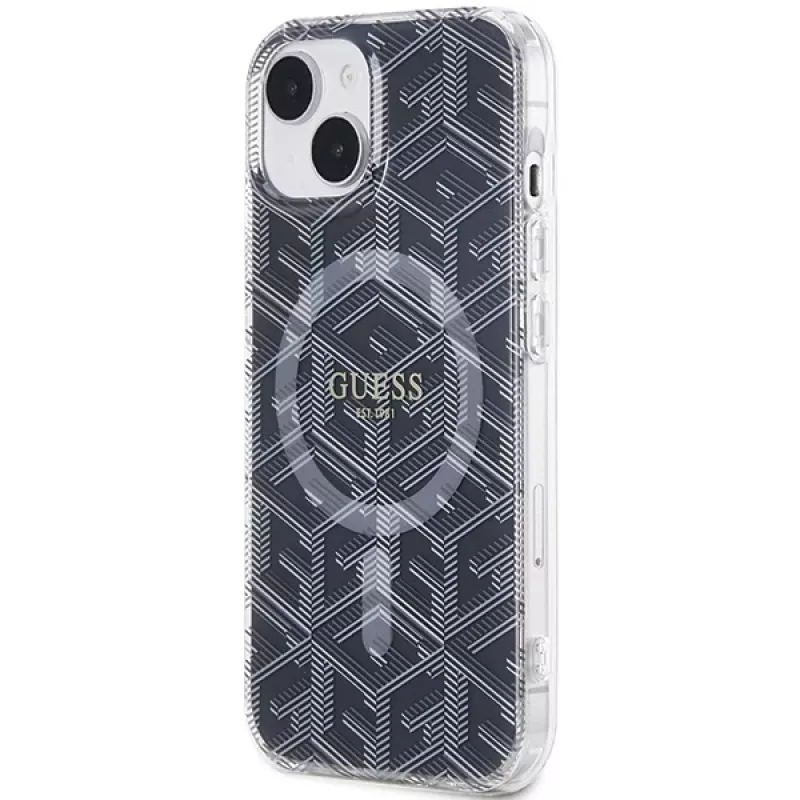 Guess GUHMP15SHGCUSTGK funda rígida IML GCube MagSafe para iPhone 15 / 14 / 13 6,1