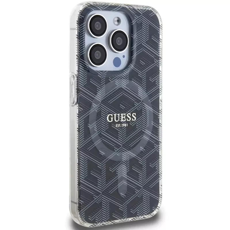 Guess GUHMP15XHGCUSTGK funda rígida IML GCube MagSafe para iPhone 15 Pro Max 6,7