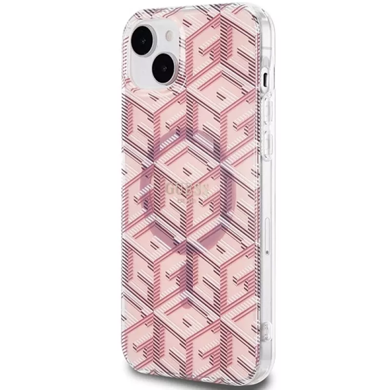 Guess GUHMP15MHGCUSTGP funda rígida IML GCube MagSafe para iPhone 15 Plus / 14 Plus 6,7