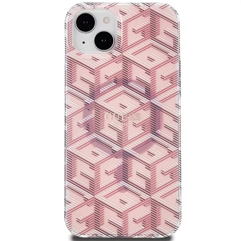 Guess GUHMP15MHGCUSTGP funda rígida IML GCube MagSafe para iPhone 15 Plus / 14 Plus 6,7