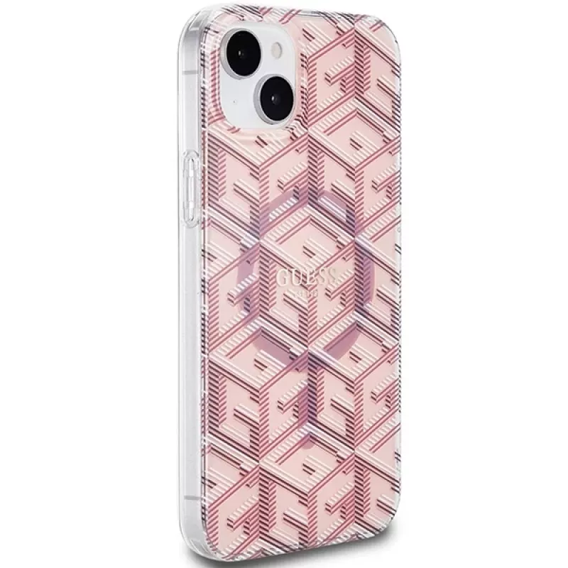 Guess GUHMP15MHGCUSTGP funda rígida IML GCube MagSafe para iPhone 15 Plus / 14 Plus 6,7