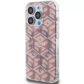 Guess GUHMP15XHGCUSTGP funda rígida IML GCube MagSafe para iPhone 15 Pro Max 6,7 inch rosa