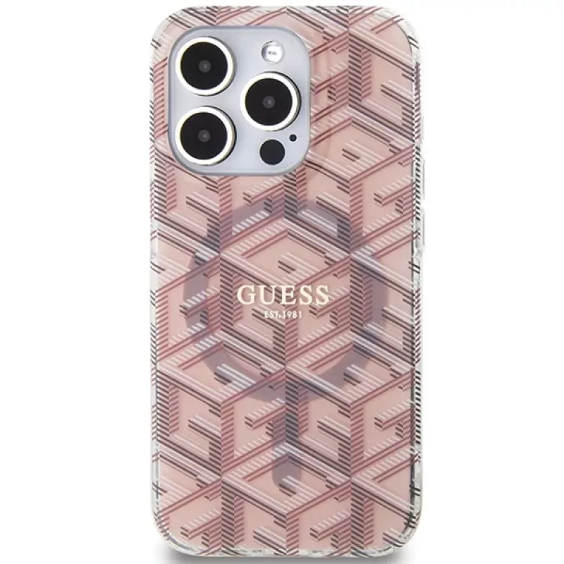 Guess GUHMP15XHGCUSTGP funda rígida IML GCube MagSafe para iPhone 15 Pro Max 6,7
