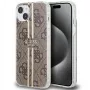 Guess GUHCP15MH4PSEGW funda rígida IML 4G Gold Stripe marrón para iPhone 15 Plus / 14 Plus 6,7