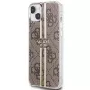 Guess GUHCP15MH4PSEGW funda rígida IML 4G Gold Stripe marrón para iPhone 15 Plus / 14 Plus 6,7