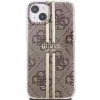 Guess GUHCP15MH4PSEGW funda rígida IML 4G Gold Stripe marrón para iPhone 15 Plus / 14 Plus 6,7