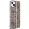 Guess GUHCP15MH4PSEGW funda rígida IML 4G Gold Stripe marrón para iPhone 15 Plus / 14 Plus 6,7