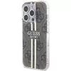 Guess GUHCP15LH4PSEGW funda rígida IML 4G Gold Stripe marrón para iPhone 15 Pro 6,1
