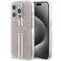 Guess GUHCP14XH4PSEGP funda rígida IML 4G Gold Stripe rosa para iPhone 14 Pro Max 6,7