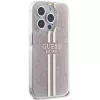 Guess GUHCP15LH4PSEGP funda rígida IML 4G Gold Stripe rosa para iPhone 15 Pro 6,1