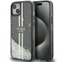 Guess GUHCP15MLFCSEGK funda rígida Liquid Glitter Gold Stripes para iPhone 15 Plus / 14 Plus 6,7