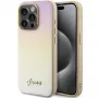 Guess GUHCP15LPSAIRSD funda rígida Saffiano Iridescent Script dorada para Apple iPhone 15 Pro 6,1