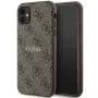 Guess GUHMN61G4GFRW funda rígida de piel marrón con logo metálico MagSafe 4G Collection para Apple iPhone 11 / XR 6,1 inch