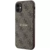 Guess GUHMN61G4GFRW funda rígida de piel marrón con logo metálico MagSafe 4G Collection para Apple iPhone 11 / XR 6,1