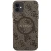 Guess GUHMN61G4GFRW funda rígida de piel marrón con logo metálico MagSafe 4G Collection para Apple iPhone 11 / XR 6,1