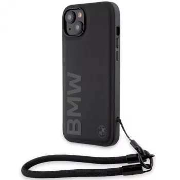 BMW funda rígida Signature Leather Wordmark para iPhone 15 / 14 / 13 6,1