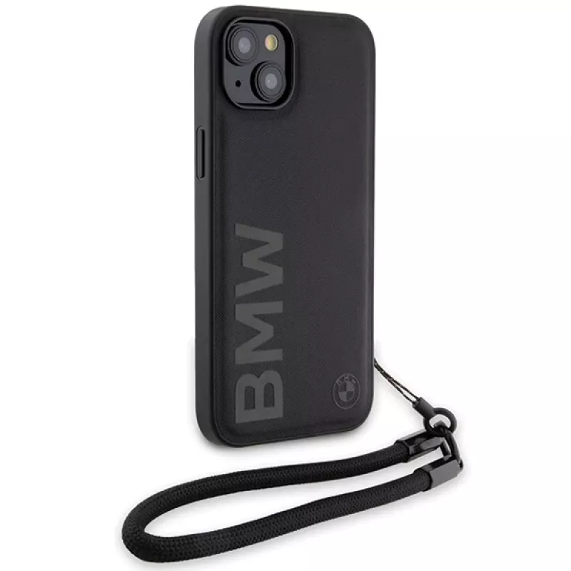 BMW funda rígida Signature Leather Wordmark para iPhone 15 / 14 / 13 6,1
