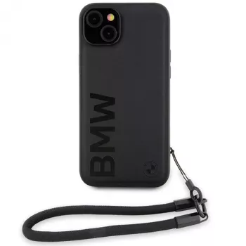 BMW funda rígida Signature Leather Wordmark Cord para iPhone 15 Plus / 14 Plus 6,7