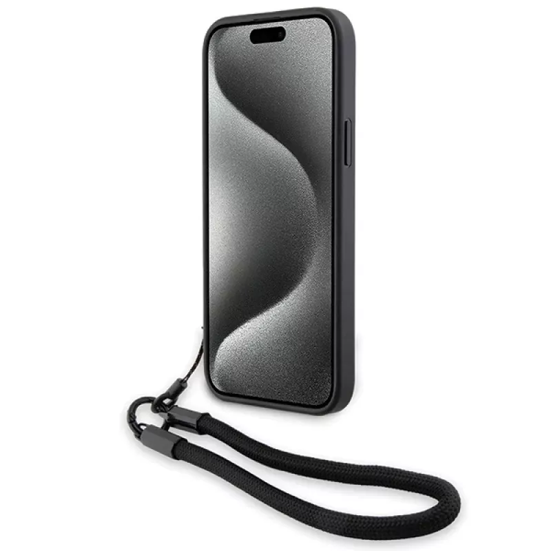 BMW funda rígida Signature Leather Wordmark Cord para iPhone 15 Plus / 14 Plus 6,7