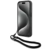 BMW funda rígida Signature Leather Wordmark Cord negra para iPhone 15 Pro 6,1 inch