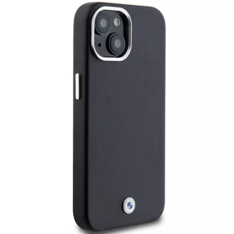 BMW BMHMP14S23PUFWK funda MagSafe Signature Wrapped Metal negra para iPhone 14 / 15 / 13 6,1 inch