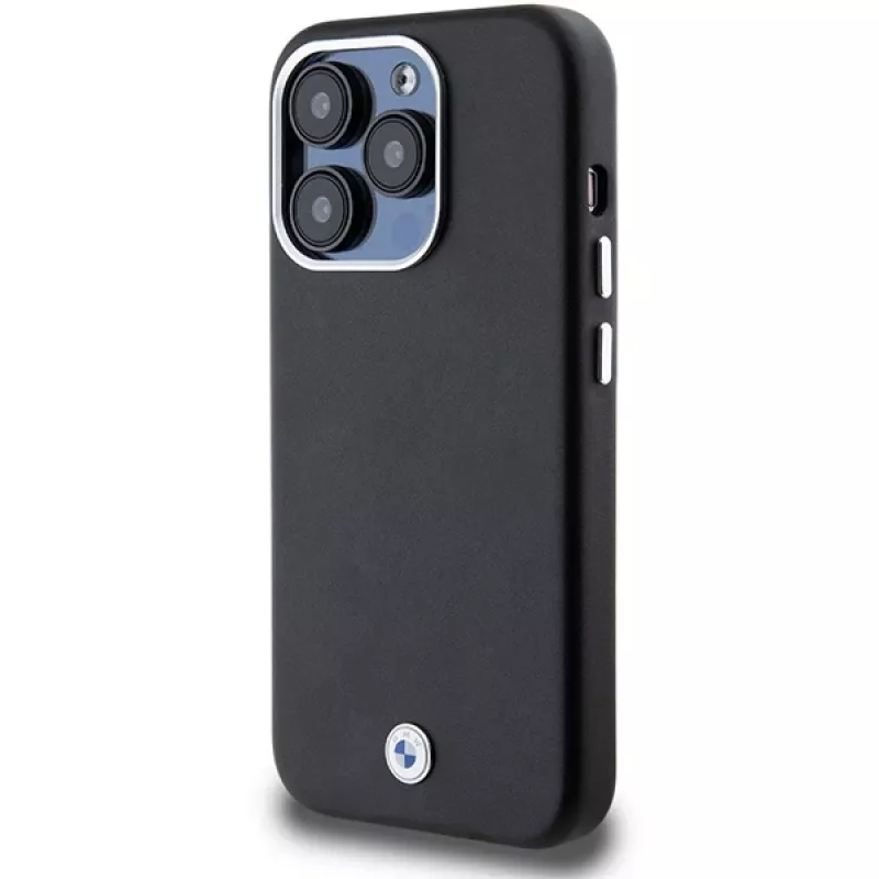 BMW funda MagSafe Signature Wrapped Metal negra para iPhone 14 Pro Max 6,7