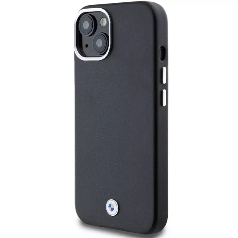 BMW funda MagSafe Signature Wrapped Metal negra para iPhone 15 / 14 / 13 6,1