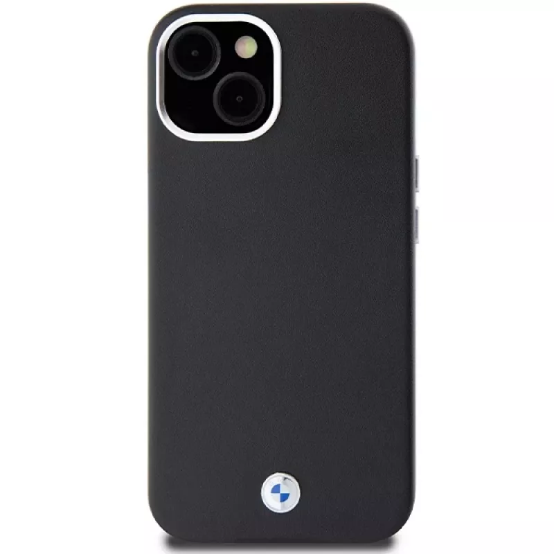 BMW funda MagSafe Signature Wrapped Metal negra para iPhone 15 / 14 / 13 6,1