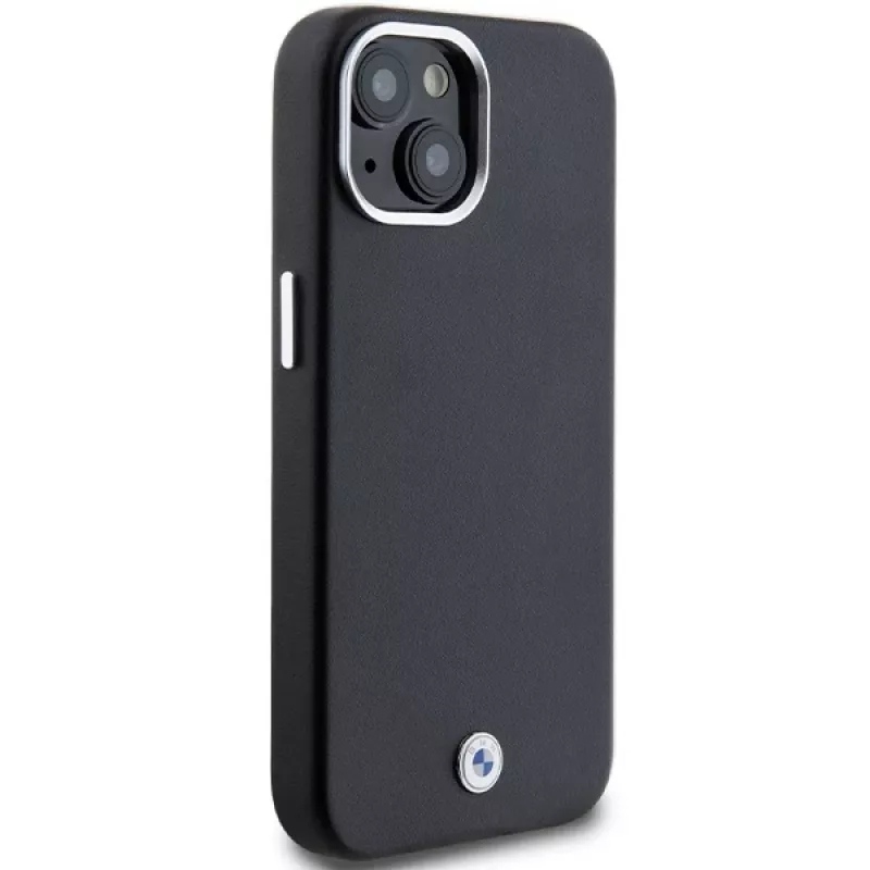BMW funda MagSafe Signature Wrapped Metal negra para iPhone 15 / 14 / 13 6,1