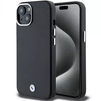 BMW funda MagSafe Signature Wrapped Metal M Collection negra para iPhone 15 Plus / 14 Plus