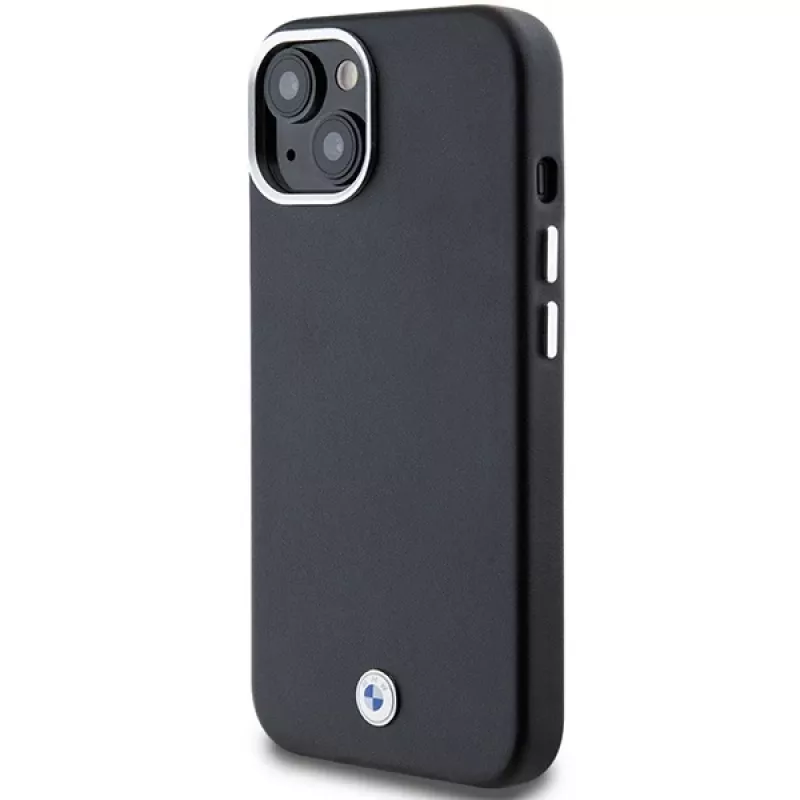 BMW funda MagSafe Signature Wrapped Metal M Collection negra para iPhone 15 Plus / 14 Plus