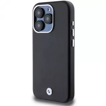 BMW funda MagSafe Signature Wrapped Metal negra para Apple iPhone 15 Pro 6,1