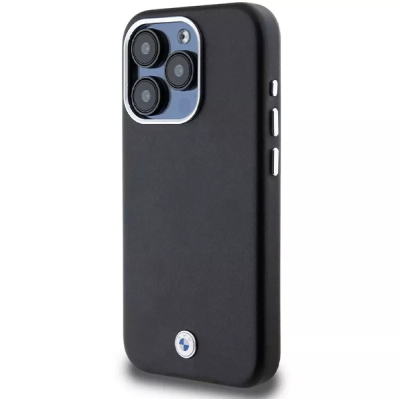 BMW funda MagSafe Signature Wrapped Metal negra para Apple iPhone 15 Pro 6,1