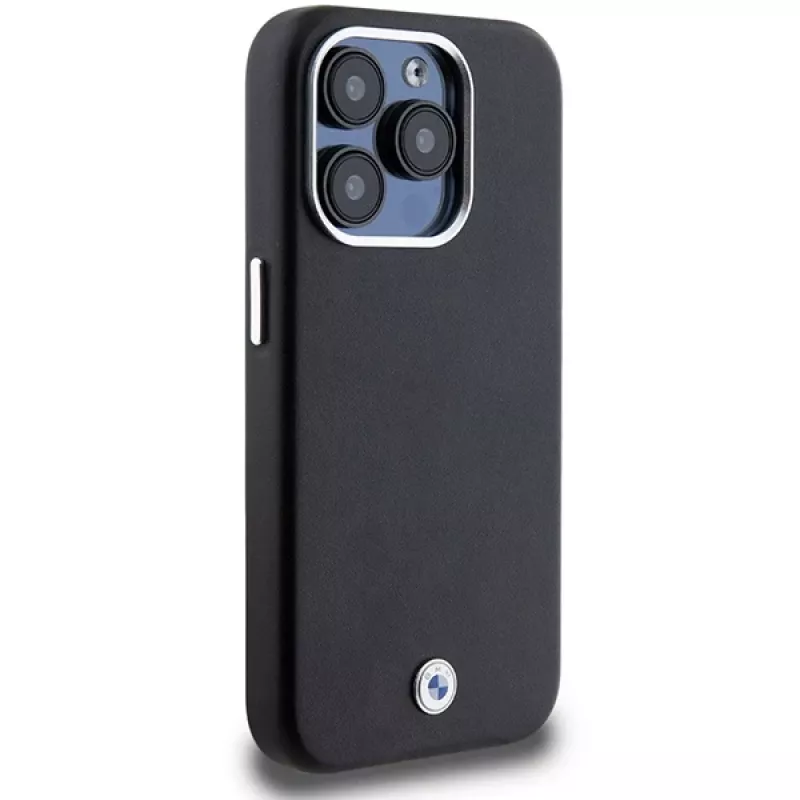 BMW funda MagSafe Signature Wrapped Metal negra para Apple iPhone 15 Pro 6,1