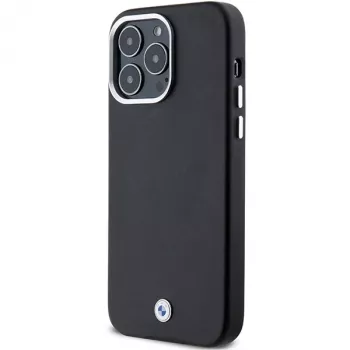 BMW funda MagSafe Signature Wrapped Metal negra para iPhone 15 Pro Max 6,7