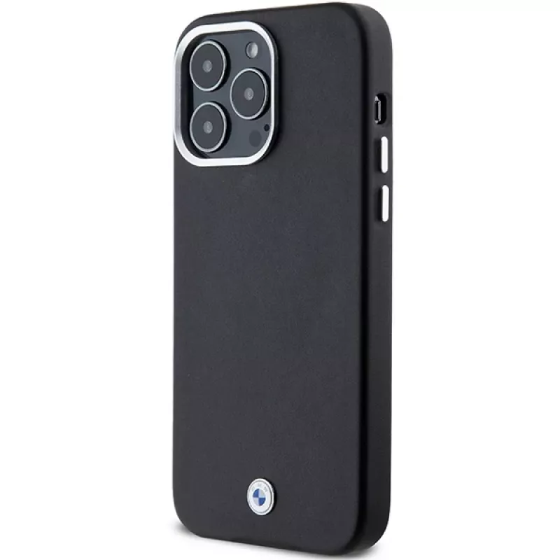 BMW funda MagSafe Signature Wrapped Metal negra para iPhone 15 Pro Max 6,7