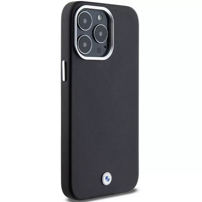 BMW funda MagSafe Signature Wrapped Metal negra para iPhone 15 Pro Max 6,7