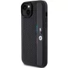 BMW funda rígida M Collection negra perforada Tricolor Line para iPhone 15 Plus / 14 Plus 6,7