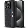BMW funda rígida Perforated Tricolor Line negra para Apple iPhone 15 Pro 6,1 inch