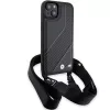 BMW funda rígida M Edition Carbon Stripe & Strap negra para iPhone 15 Plus / 14 Plus 6,7