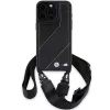 BMW BMHCP15L23PSCCK funda rígida negra M Edition Carbon Stripe & Strap para iPhone 15 Pro 6,1 inch