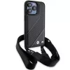 BMW BMHCP15L23PSCCK funda rígida negra M Edition Carbon Stripe & Strap para iPhone 15 Pro 6,1 inch