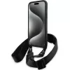 BMW BMHCP15S23PSVTK funda rígida negra M Edition Carbon Tricolor Lines & Strap para iPhone 15 / 14 / 13