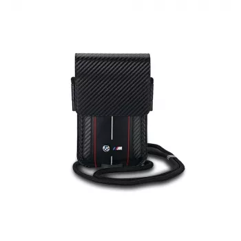 Bolso cartera BMW para iPhone 15 Pro Max - negra Carbon Red Stripes