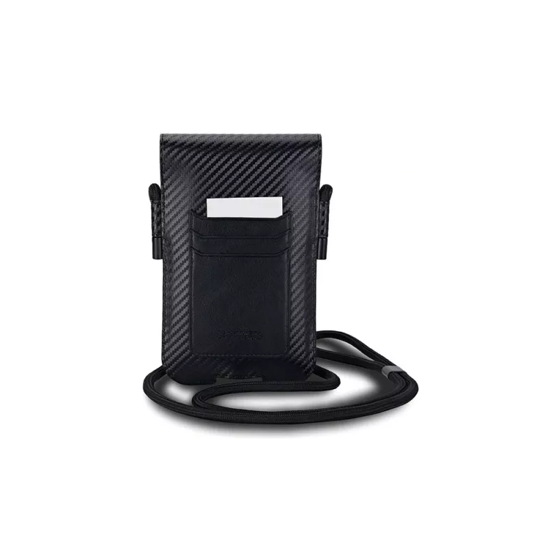 Bolso cartera BMW para iPhone 15 Pro Max - negra Carbon Red Stripes