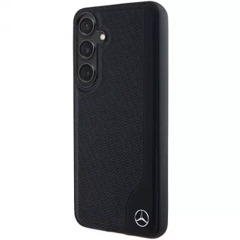 Funda rígida Mercedes-Benz MEHMS24S23RBGVK S24 S921 negra de piel Debossed Line MagSafe para Samsung Galaxy S24