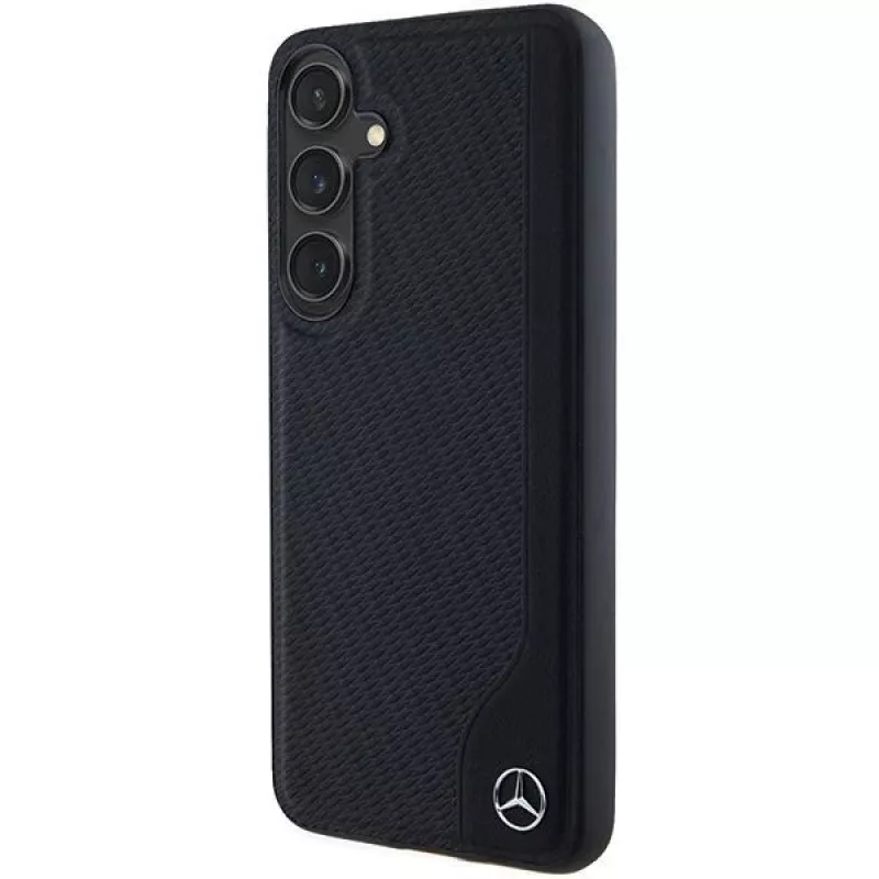 Funda rígida Mercedes-Benz MEHMS24S23RBGVK S24 S921 negra de piel Debossed Line MagSafe para Samsung Galaxy S24